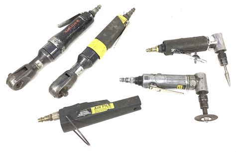 Lot - (5pc) Pneumatic Tools Car Central Pneumatic, Husky