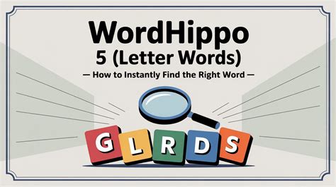 WordHippo 5 (Letter Words) — How to Instantly Find the Right Word