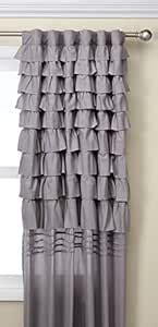 Buy Intelligent Design Grey Curtains for Living Room, Casual Rod Pocket ...