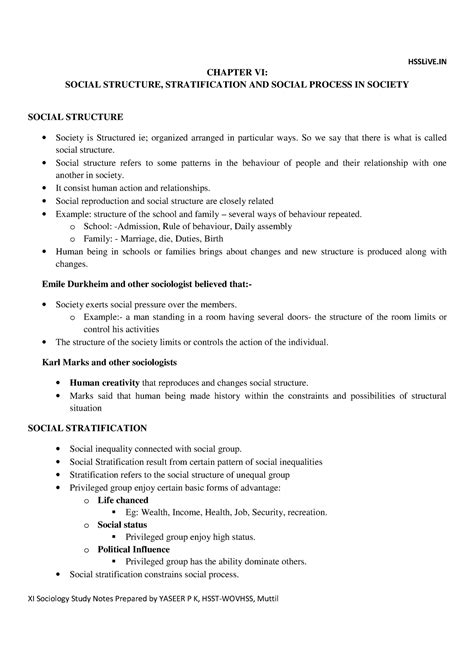 XI Sociology Chapt 6 hsslive - CHAPTER VI: SOCIAL STRUCTURE ...