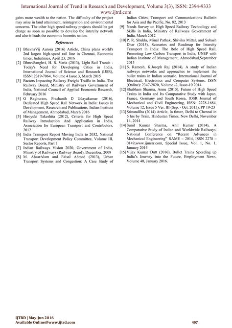 A Study on High Speed Rails in India | PDF