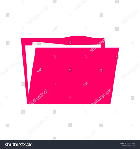 Pink Folder Icon On White Background Stock Vector (Royalty Free ...