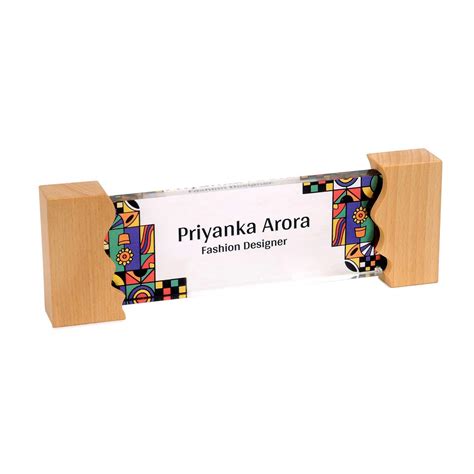 Runway Trends Desk Name Plate with Wooden Stand 9x3.5 inch – Housenama