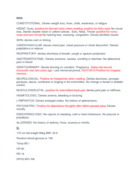 Image result for Heent Soap Note Example