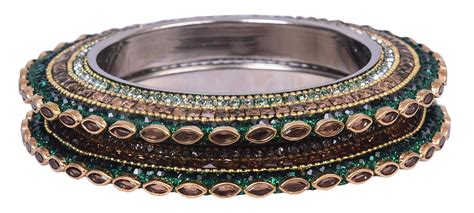 Sukriti Indian Traditional Stylish Kundan Pacheli Bangadi Brass Bangle ...