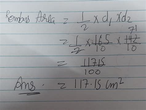 Lengths of the diagonals of a rhombus are 16.5 CM and 14.2 CM,find its ...