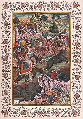 Exotic India Babur Hunting Rhinoceros Near Bigram (Peshawar ...