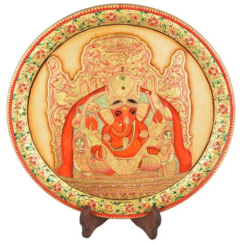 White Peacock Multi Colour Miniature Sidhi Vinayak Painting 1.100gms ...