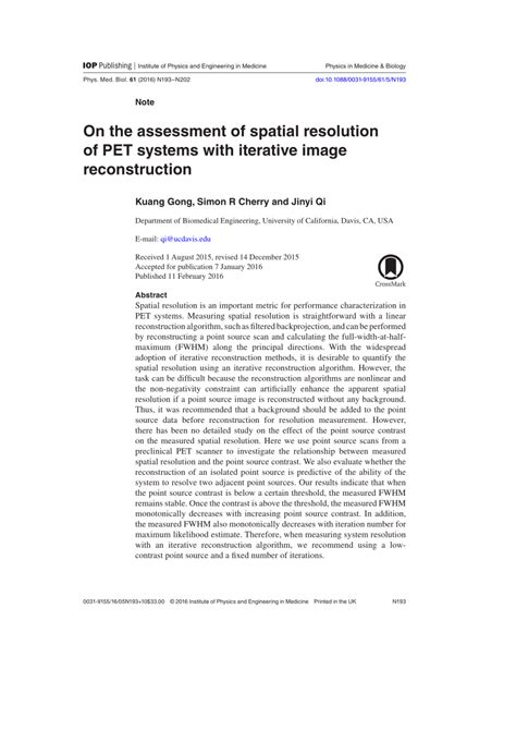 Image result for Spatial Resolution Pet