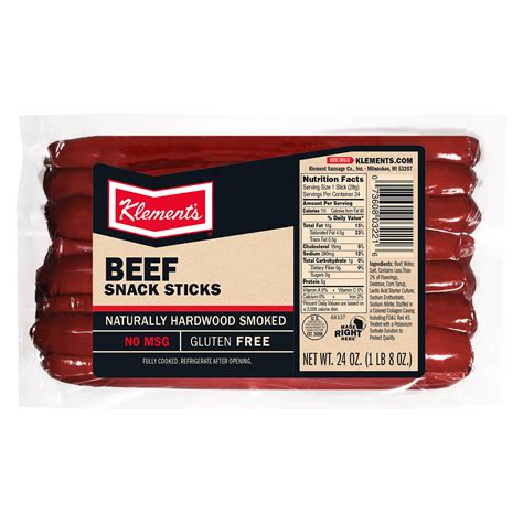 1 OZ Original Pork & Beef Snack Stick with Cheddar Cheese Stick - Klement's