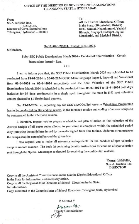 Conduct of Spot valuation - Certain instructions Rc.No.04/J-2/2024 ...