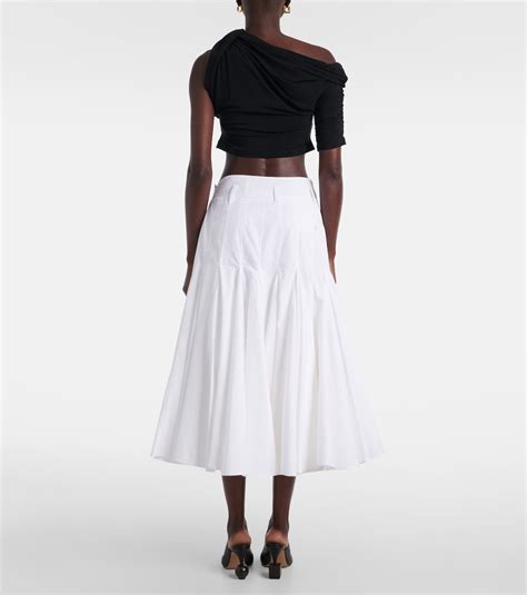 Agave cotton poplin midi skirt in white - Jacquemus | Mytheresa