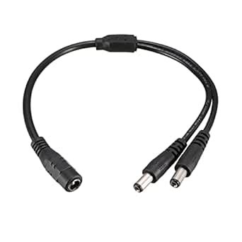 sourcing map DC Power Splitter Cable 1 Female to 2 Male 5.5mm x 2.1mm ...