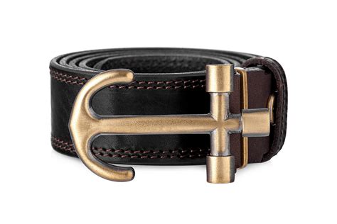 Anchor Belt Gold мужской кожаный ремень для брюк и джинсов российского ...
