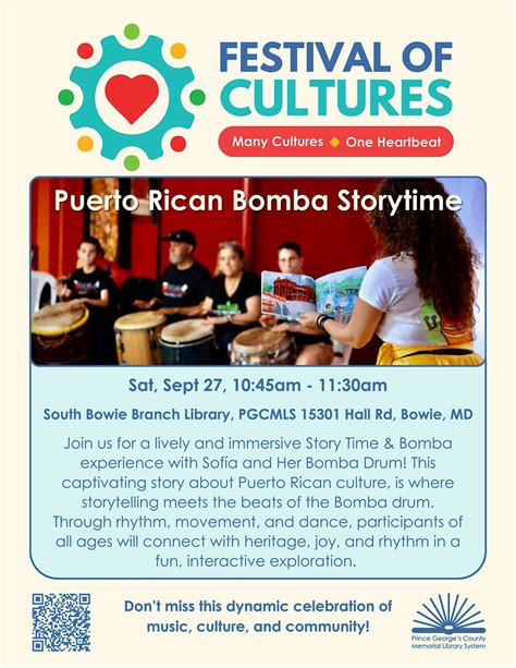 Puerto Rican Bomba Storytime, South Bowie Branch Library, PGCMLS, 27 ...