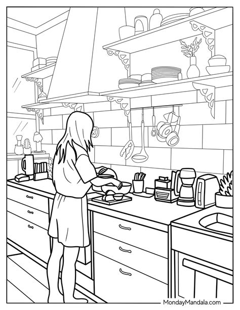 Coloring Picture Kitchen 的图像结果