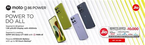 Buy a Jio SIM with Moto G86 & Enjoy Benefits Worth ₹10,000