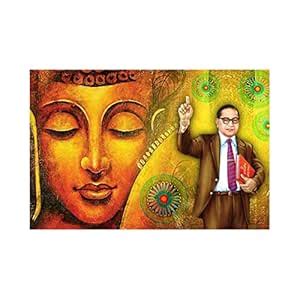 Dharvika Innovations Buddha Ambedkar Poster Big Size Sparkle Coated ...