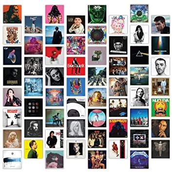 CodersParadise Aesthetic 60 Pcs Music Album Covers Wall Collage kit For ...