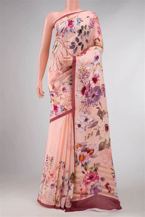 Pink Dual Tone Blended Mysore Crepe Saree – Nalli Silk Sarees Pvt Ltd