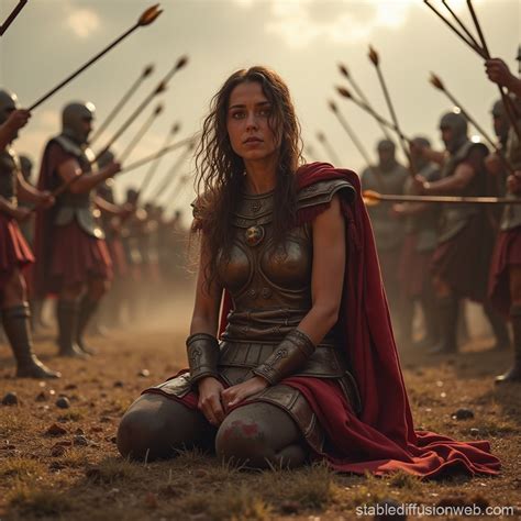 Defeated Roman Warlord under Fire | Stable Diffusion Online