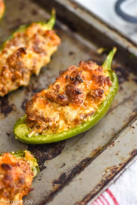 Sausage Stuffed Jalapeños - Simple Joy