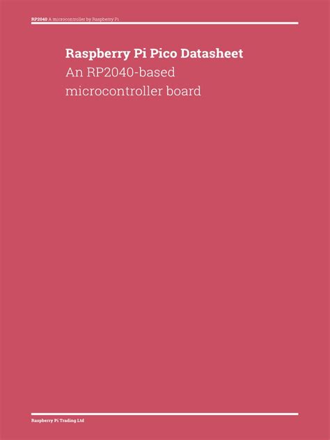 Raspberry Pi Pico Datasheet v2 | PDF | Analog To Digital Converter ...