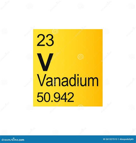 Vanadium Periodic Table Vanadium Element Symbol From Periodic Table On