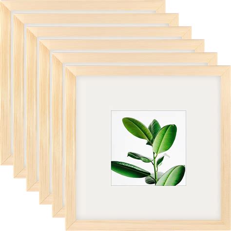 Amazon.com - 8x8 Grain Picture Frames Square Nature Solid Wood 6 Pack ...