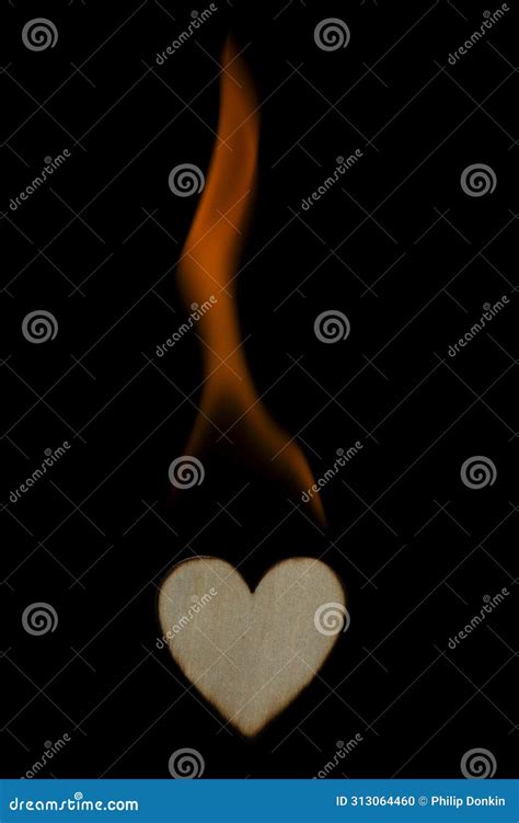Valentine Homemade Wooden Love Hearts Burning an Burned Smoking with ...