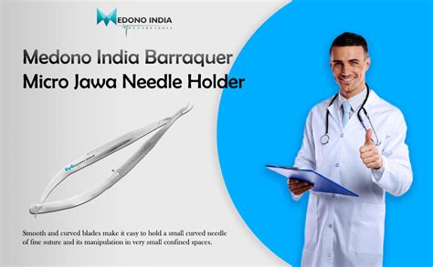 Medono India Barraquer Micro Jawa Needle Holder surgical (Curved) 5 ...