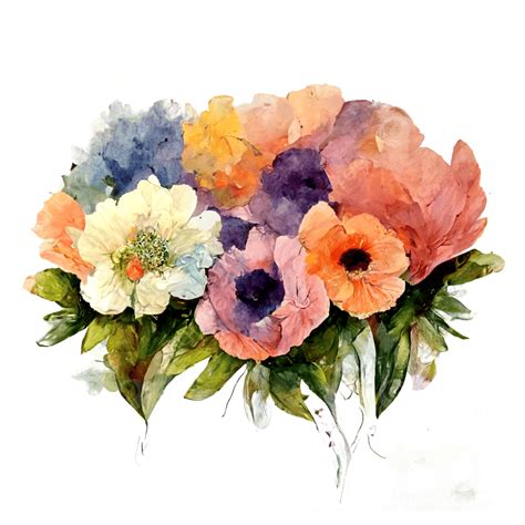 Colorful Watercolor Hand Painted Flowers, Watercolor, Hand Painted, Flowers PNG Transparent ...