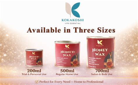 KOKAKOSHI Sugar Wax Hair Removal Honey 500ml | Natural Sugar Waxing for ...