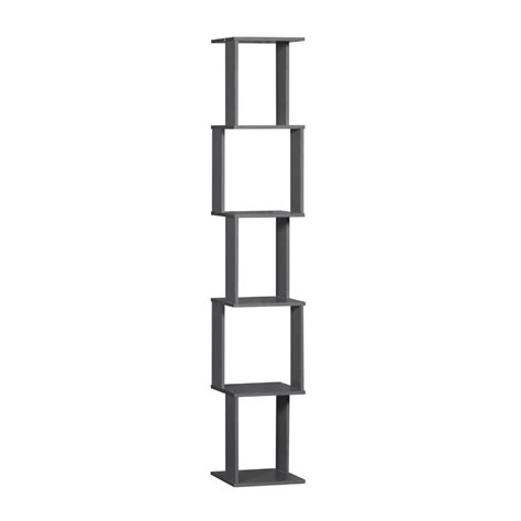 Five-story Malaysian Wood Square Shelf Unit