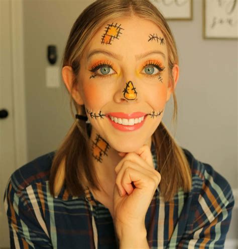 Cute Easy Scarecrow Makeup - Halloween Tutorial - Kindly Unspoken