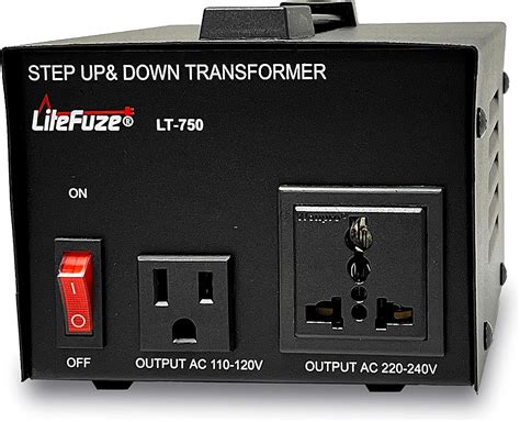 LiteFuze 750 Watt Step Up/Step Down Voltage Converter Transformer ...