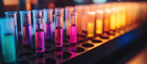 Colorful test tubes in a laboratory setting | Premium AI-generated image