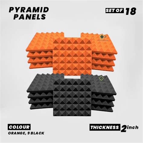 Pyramid Panels - Set of 18 | 1 Sqft, 2" Thick | 50 Density Studio Nois ...