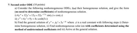 Image result for Second Order Ode Practice Questions