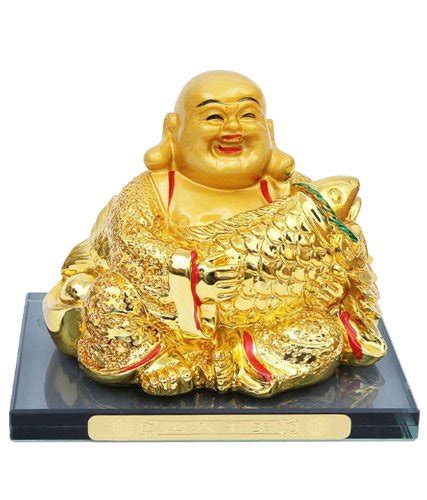 Buy Divine Miracles Resin, Glass Feng Shui Laughing Buddha with Fish ...