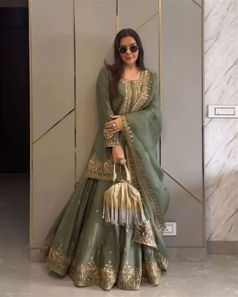 Gorgeous Chinon Silk With Sequence Work Sharara Suit With Dupatta ...