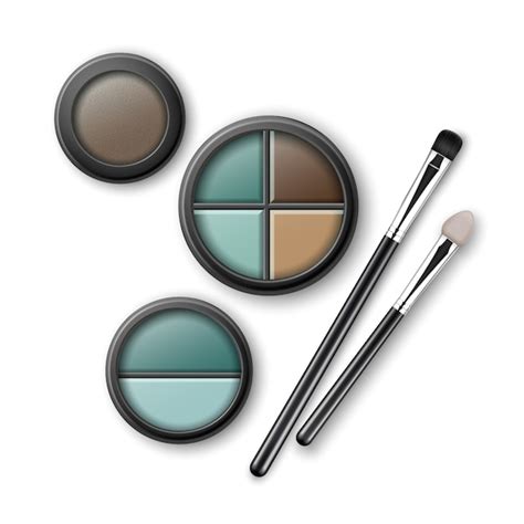 Zestaw wielobarwnych jasnoniebieskich brązowych turkusowych cieni do ...