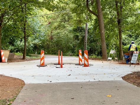 New bike roundabout being installed on the Eastside Trolley Trail ...