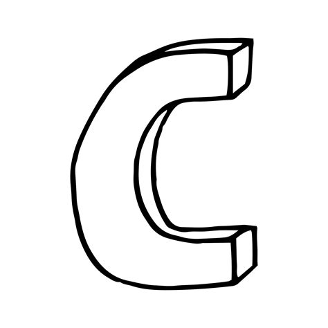 letter C hand drawn in doodle style. sketch, vector, font, handwriting 13654093 Vector Art at ...