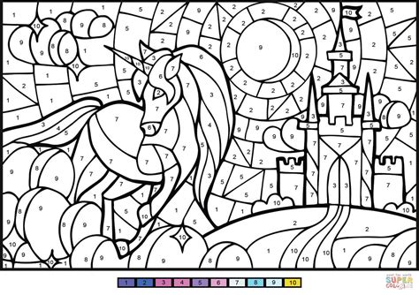 Color By Number Unicorn Printable - Printable Templates