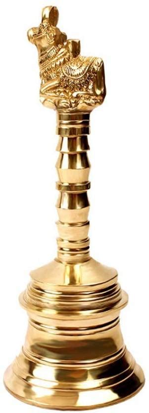 Jai shri krishan Vastu/Feng Shui Hindu Hand Held Nandi Bell, (9cm, Gold ...