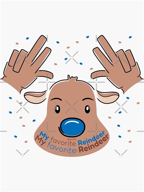 "My favorite Reindeer • ASL Sign Language" Sticker for Sale by Arbol100 ...