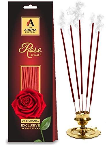 Buy The Aroma Factory Rose Gulab Agarbatti Incense Stick, No Charcoal ...