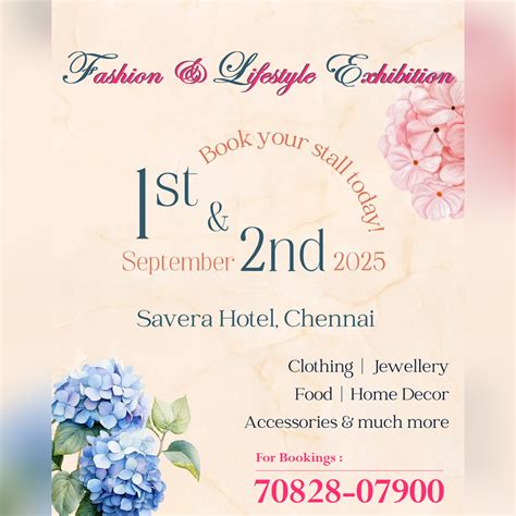 Fashion & Lifestyle Exhibition At Savera Hotel, Mylapore, Chennai ...