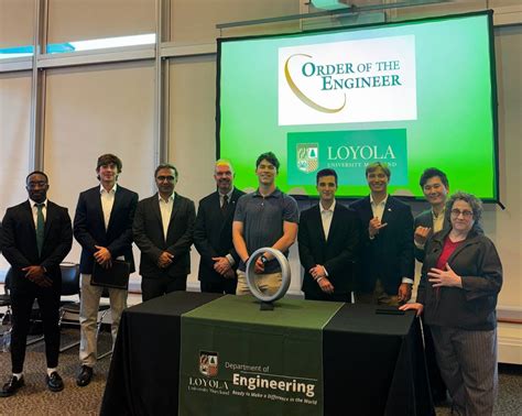 Order of the Engineer: New Link in the Chain at Loyola | Department of ...